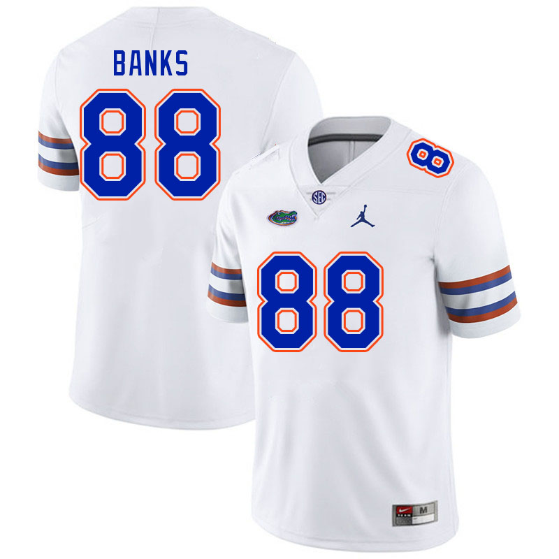 Men #88 Caleb Banks Florida Gators College Football Jerseys Stitched-White - Click Image to Close